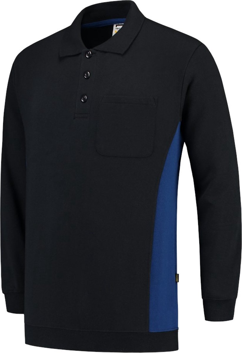 Tricorp Polosweater Bi-color - Workwear - 302001- navy / koningsblauw - Maat L