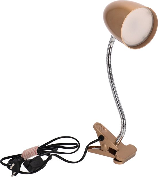 Praktische Gouden LED leeslamp - Bureaulamp met klem - 21 x 12 x 36 cm -  Buigbare... | bol.com