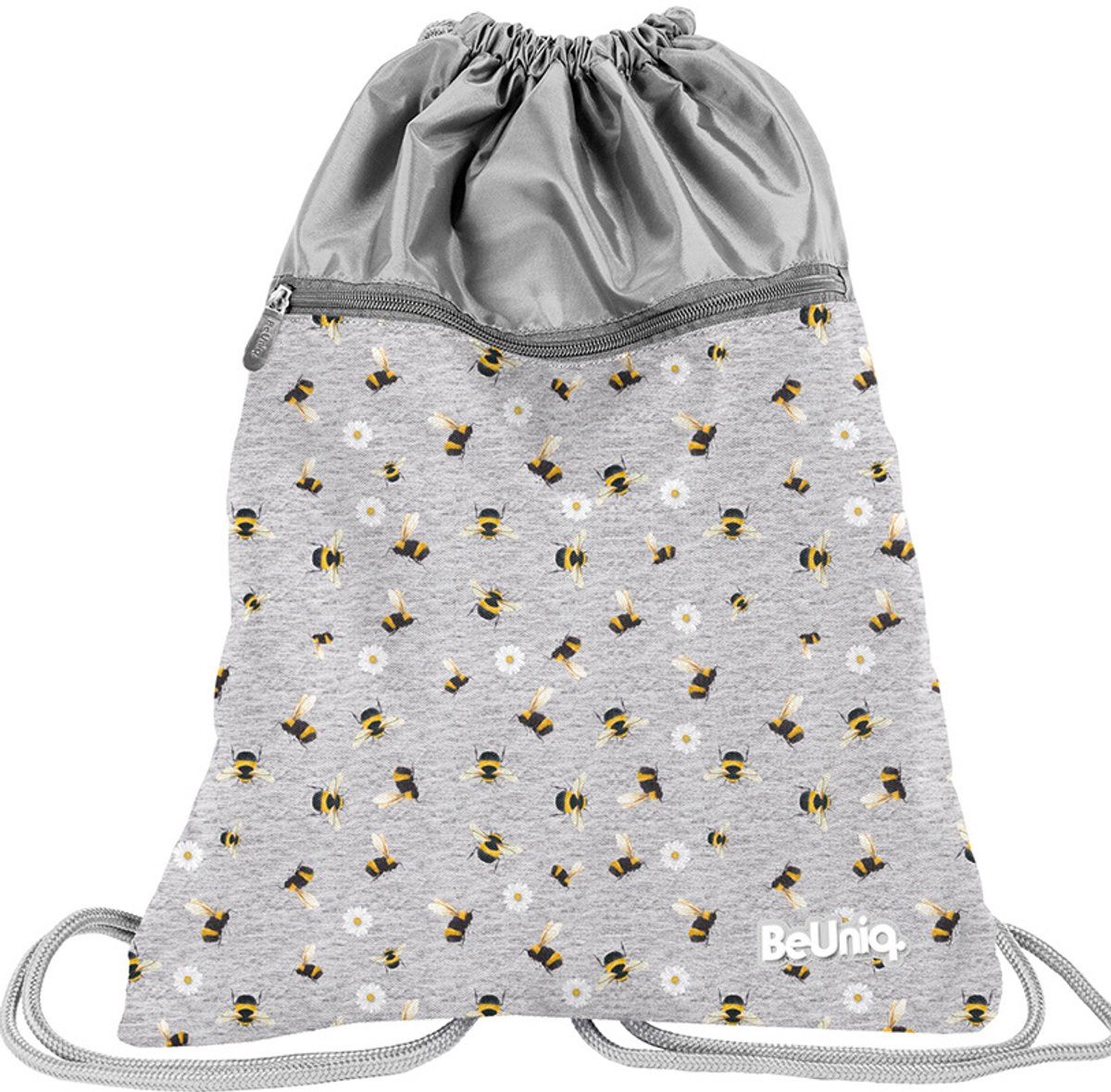 BeUniq Gymbag Bijtjes - 46 x 37 cm - Grijs