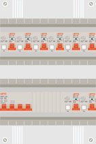 3 fase groepenkast met 8 aardlekautomaten