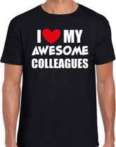 I love my awesome colleagues - collega cadeau t-shirt zwart heren -  Kado shirt  / verjaardag cadeau 2XL