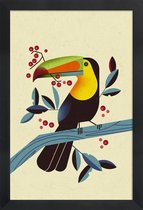 JUNIQE - Poster in houten lijst Toucan II -30x45 /Kleurrijk