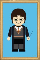 JUNIQE - Poster met houten lijst Harry Potter Toy -30x45 /Blauw &