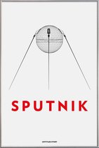 JUNIQE - Poster met kunststof lijst Sputnik 2 -20x30 /Wit