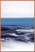 JUNIQE - Poster met kunststof lijst Blauw Landschap - abstract -13x18