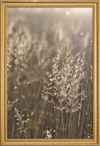 JUNIQE - Poster met houten lijst Good Morning -13x18 /Bruin