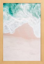 JUNIQE - Poster in houten lijst Ocean Mint -40x60 /Roze & Turkoois