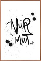JUNIQE - Poster met kunststof lijst Nur Mut -30x45 /Wit & Zwart