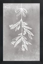 JUNIQE - Poster in houten lijst Mistletoe -20x30 /Grijs & Wit