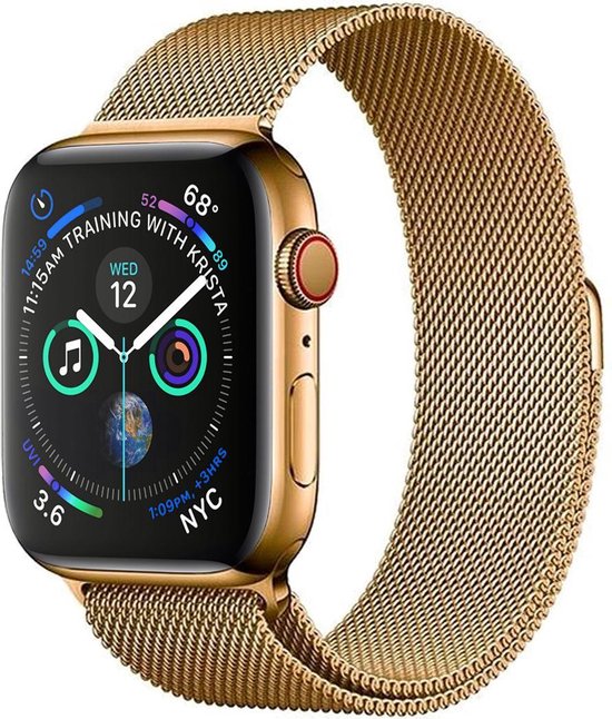 Geschikt Voor Apple Watch Bandje - Horloge Band Voor Apple Watch 38/40 mm  Milanees - Goud | bol.com