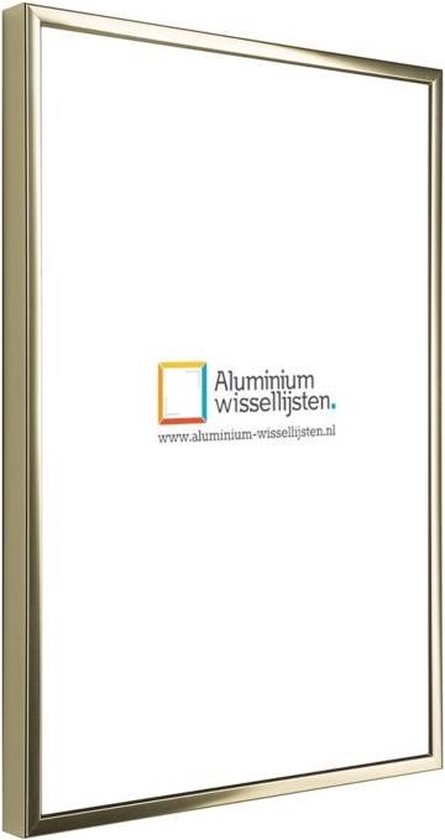 Aluminium Wissellijst 66 x 96,5 Glans Goud - Ontspiegeld Acrylite Glas - Art.nr.: 048-001