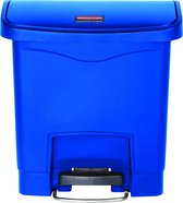 Rubbermaid Slim Jim Step On container Front Step kunststof 15 ltr, Blauw (VB224344)
