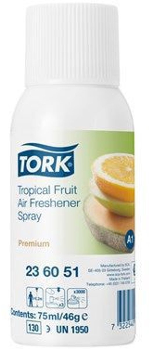 Goedkoopste Tork 12st Premium luchtverfrisser fruit 75 ml doos à 12 bus/aerosol (236051