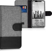 kwmobile telefoonhoesje geschikt voor Apple iPhone X - Hoesje met pasjeshouder in grijs / zwart - Case met portemonnee