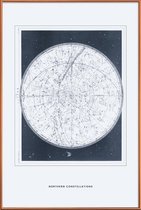 JUNIQE - Poster met kunststof lijst Northern Constellations II -20x30