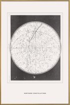 JUNIQE - Poster met kunststof lijst Northern Constellations -13x18