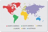 Muismat Trendy wereldkaarten - Kleurrijke wereldkaart met een legenda muismat rubber - 27x18 cm - Muismat met foto