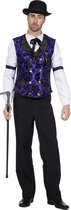 Wilbers & Wilbers - Feesten & Gelegenheden Kostuum - Wilde Westen Poker Hemden Gilet Paars Man - Paars - Maat 48 - Carnavalskleding - Verkleedkleding
