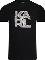 Karl Lagerfeld - Heren Tee SS Library Logo Shirt - Zwart - Maat M