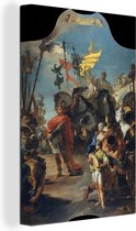 Canvas Schilderij The Triumph of Marius - Schilderij van Giovanni Battista Tiepolo - 20x40 cm - Wanddecoratie