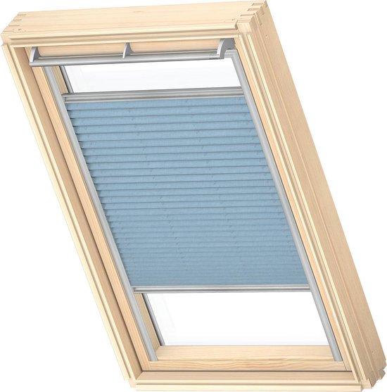 VELUX Store plissé original (FHL), cadre argenté, PK08, Blue Jeans