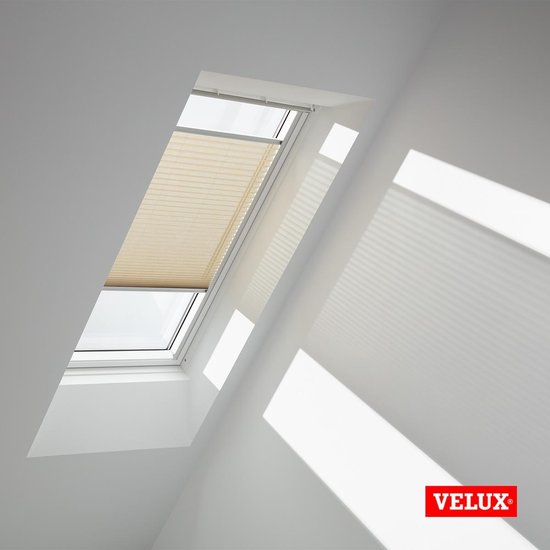 Store plissé VELUX Original (FHL), cadre argenté, PK04, sable poussiéreux