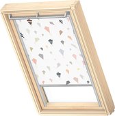 VELUX Origineel Verduisterend Rolgordijn (DKL), Zilveren Kozijn, U08, 808, 8, Kites