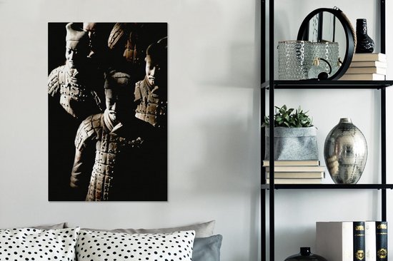 Soldats chinois en terre cuite à Xian près d'un Xian près du Shaanxi Toile 40x60 cm - Tirage photo sur toile (Décoration murale salon / chambre)