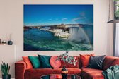 Canvas schilderij 180x120 cm - Wanddecoratie Prachtige regenboog bij de Niagarawatervallen in Noord-Amerika - Muurdecoratie woonkamer - Slaapkamer decoratie - Kamer accessoires - Schilderijen