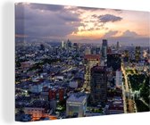 Canvas Schilderij Mexico City Skyline - 90x60 cm - Wanddecoratie