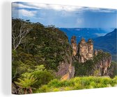 Canvas Schilderij Uitzicht over Nationaal park Blue Mountains in Australië - 120x80 cm - Wanddecoratie