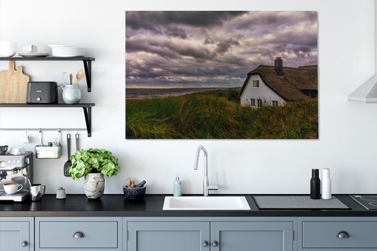 Maison dans les dunes au bord de la mer Baltique toile 140x90 cm - Tirage photo sur toile (Décoration murale salon / chambre) / Mer et plage