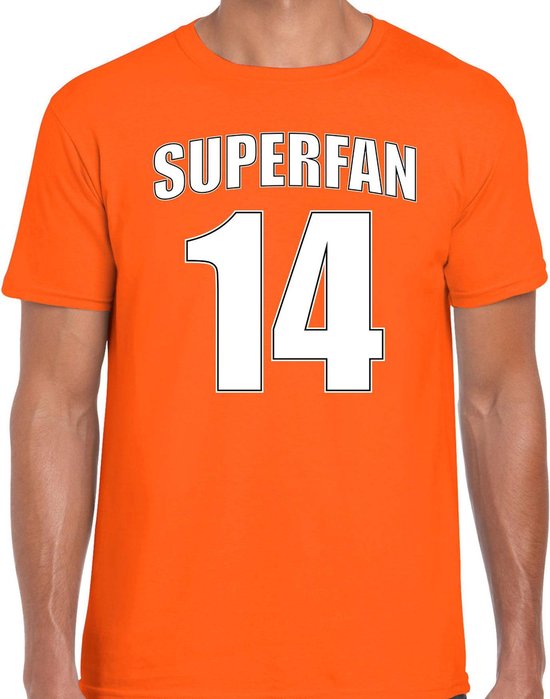 Superfan nummer 14 oranje t-shirt Holland / Nederland supporter EK/ WK voor  heren XXL | bol.com