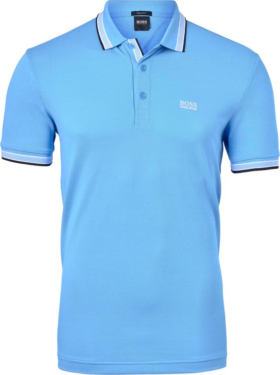 HUGO BOSS Paddy regular fit polo - heren polo korte mouw - lichtblauw  (donkerblauw | bol.com