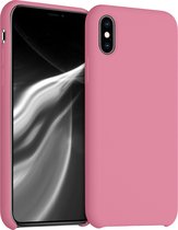 kwmobile telefoonhoesje voor Apple iPhone XS - Hoesje met siliconen coating - Smartphone case in zoetroze