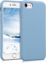 kwmobile telefoonhoesje voor Apple iPhone SE (2022) / SE (2020) / 8 / 7 - Hoesje met siliconen coating - Smartphone case in duifblauw