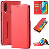 Voor Huawei P30 Lite / Nova 4e Sterk magnetisme Vloeibaar gevoel Horizontale flip lederen hoes met houder & kaartsleuven en portemonnee (rood)