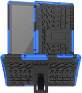 Voor Huawei MatePad T10 / T10S / Enjoy 2 Bandentextuur Schokbestendig TPU + pc-beschermhoes met houder (blauw)