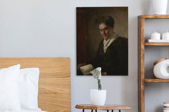 Portrait d'une femme lisant - peinture de Thomas Eakins 30x40 cm - petit - Tirage photo sur toile (Décoration murale salon / chambre)