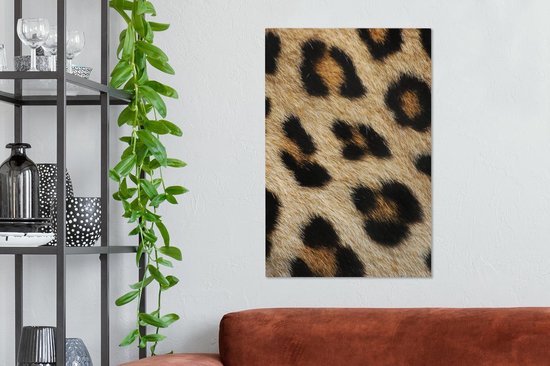 Fourrure de léopard 60x90 cm - Tirage photo sur toile (Décoration murale salon / chambre) / Peintures sur toile animaux sauvages