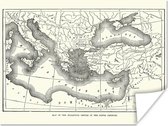 Carte Vintage de l'empire byzantin papier affiche