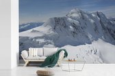 Behang - Fotobehang Panoramisch uitzicht op bergtoppen van de Zwitserse Aletschgletsjer - Breedte 390 cm x hoogte 260 cm