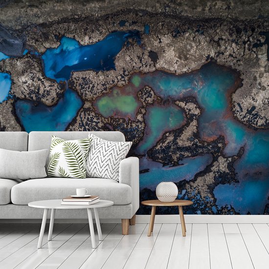 Papier peint - Papier peint photo peint Lacs abstraits en Islande - Largeur 325 cm x hauteur 260 cm