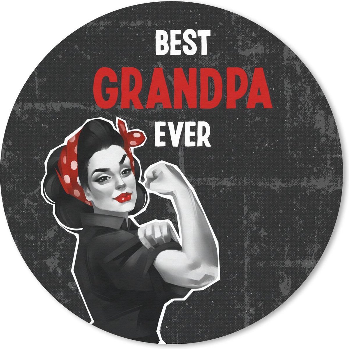Muismat rond 30x30 cm - Mousepad Quotes - Best grandpa ever - Spreuken - Opa - Ronde muismatten
