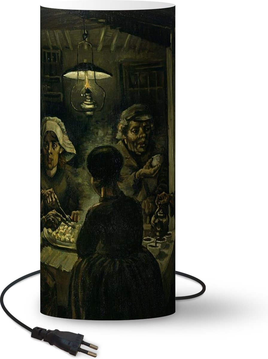 Lamp - Nachtlampje - Tafellamp slaapkamer - De Aardappeleters - Vincent van Gogh - 70 cm hoog - Ø29.6 cm - Inclusief LED lamp