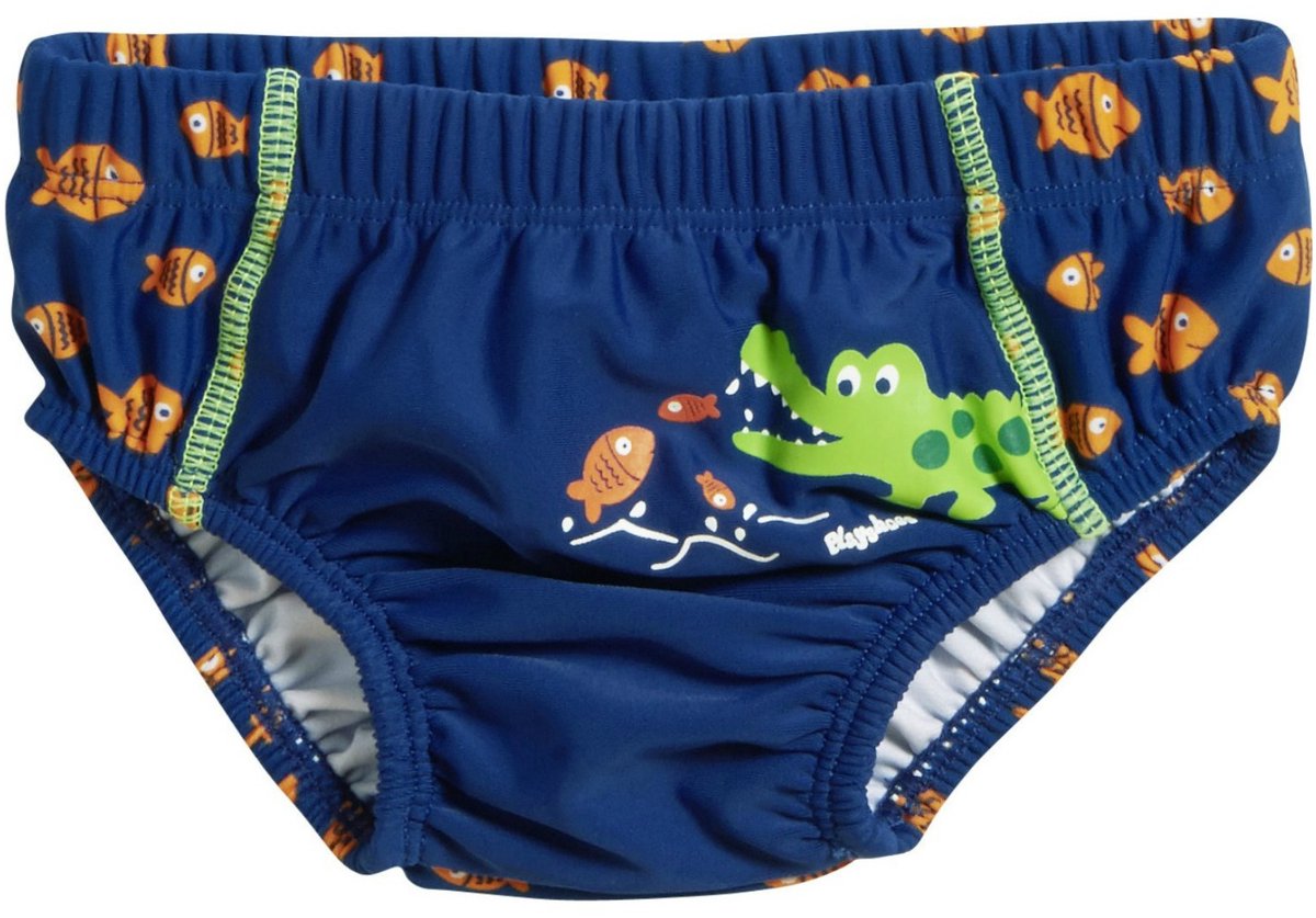 Playshoes UV wasbare Zwemluier Kinderen Krokodil - Blauw - Maat 74/80