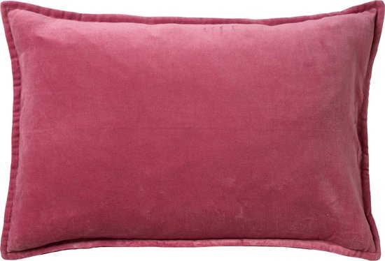 Dutch Decor FAY - Sierkussen 40x60 cm - velvet met 2 kleuren - Red Plum + Heather Rose - roze - Inclusief binnenkussen
