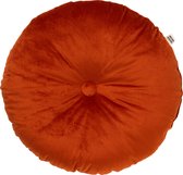 Dutch Decor - OLLY - Sierkussen rond velvet 40 cm - Potters Clay - oranje / terracotta