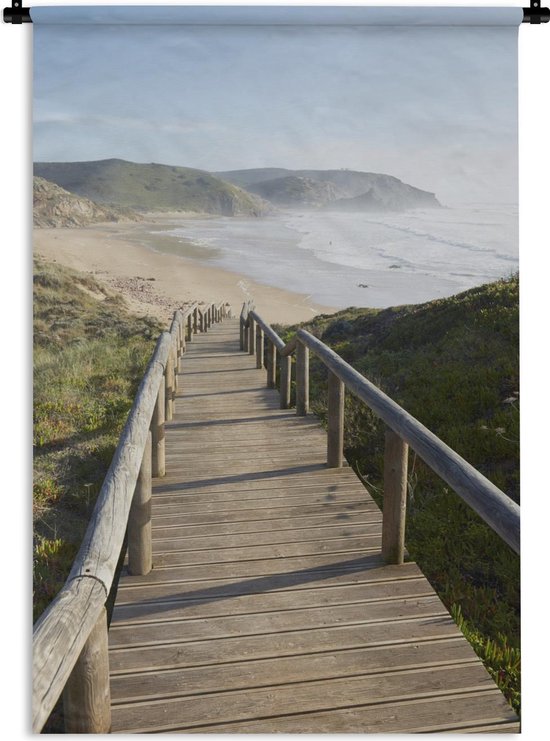 Tapisserie - Tissu mural - Mer - Plage - Escalier - 120x180 cm - Tapisserie