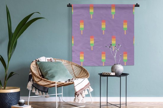 Tapisserie - Tapisserie - Glace - Motifs - Violet - 90x90 cm - Tapisserie